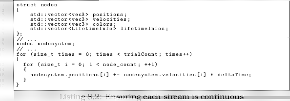 \begin{linespread}{0.75}\lstinputlisting[language=C,caption={Ensuring each strea...
... continuous},label=src:writeseperate]{src/OPT-writeseparate.cpp}\end{linespread}